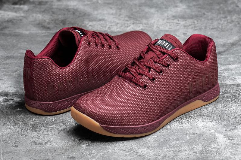 Dark / Red Nobull Cabernet Gum Men's Trainers | CA R1216V